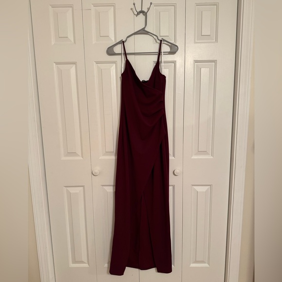 Lulus Dresses & Skirts - Lulu's Red Ruched Burgundy Maxi Dress